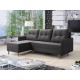 Canapé d'angle convertible Milowa scandinave nordique avec pieds en bois