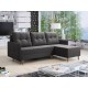 Canapé d'angle convertible Milowa scandinave nordique avec pieds en bois