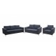Ensemble de canapé droit SUNY en tissu gris foncé, 3 places, 2 places et fauteuil