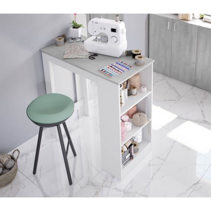CALIA - Table haute bar avec étagère intégrée