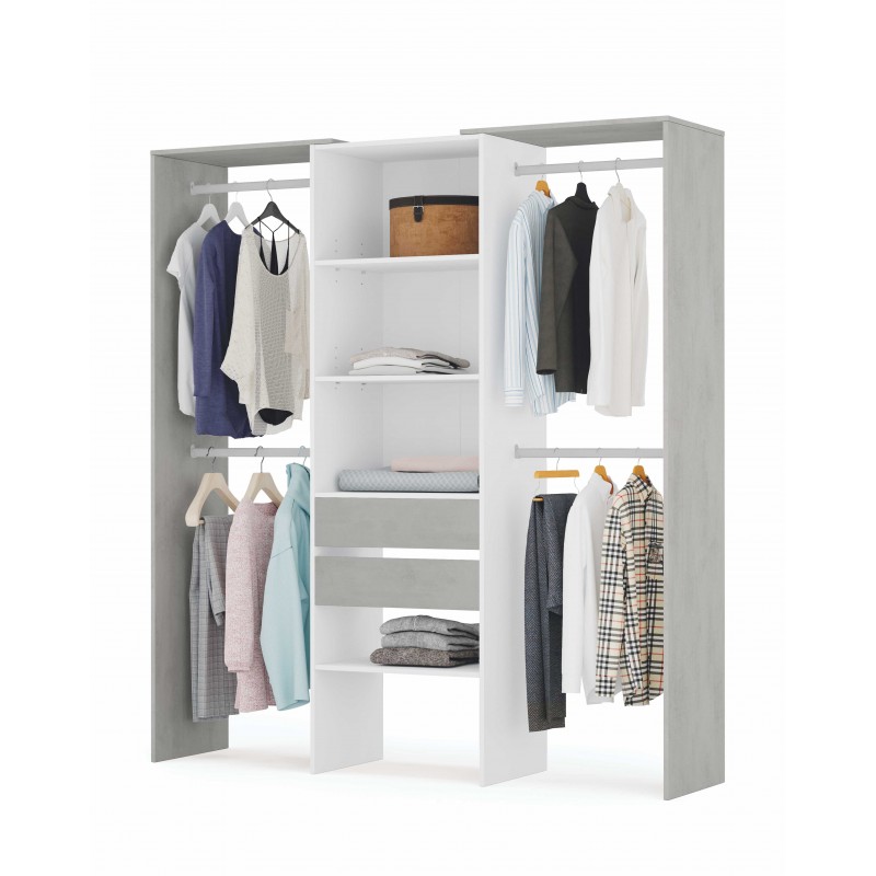 Navaris Armoire de Rangement - Dressing penderie Tissu - Garderobe