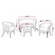 Salon de jardin bambou blanc 2+1+1 places - BAHAMA