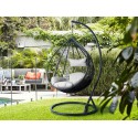 Fauteuil de jardin suspendu avec armature et coussin