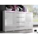 Commode BERGAM 4 tiroirs et 2 portes avec LED 