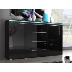 Commode BERGAM 4 tiroirs et 2 portes avec LED