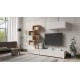 CALABRI - Meuble TV mural avec 4 niches et 1 meuble suspendu style scandinave blanc et bois