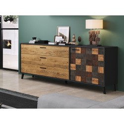 SOUL - Commode 1 porte 3 tiroirs style industriel