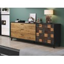 SOUL - Commode 1 porte 3 tiroirs style industriel