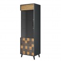 SOUL - Vitrine 1 porte haute 60 cm style industriel