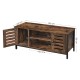 INDUSA - Meuble TV avec étagères et 2 portes de Rangement. Style Industriel, Marron Rustique et Noir