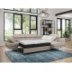 Canapé d'angle convertible RIO en tissu avec têtières et pieds chrome