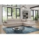 Canapé d'angle convertible RIO en tissu avec têtières et pieds chrome