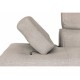 Canapé d'angle convertible RIO en tissu avec têtières et pieds chrome