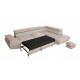 Canapé d'angle convertible RIO en tissu avec têtières et pieds chrome