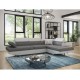 Canapé d'angle convertible RIO en tissu avec têtières et pieds chrome