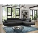 Canapé d'angle convertible RIO en tissu avec têtières et pieds chrome