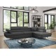 Canapé d'angle convertible RIO en tissu avec têtières et pieds chrome