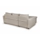 petit Canapé d'angle convertible MARIUS en tissu beige, gris ou noir 4 places avec coffres de rangement