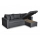 petit Canapé d'angle convertible MARIUS en tissu beige, gris ou noir 4 places avec coffres de rangement