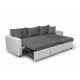 petit Canapé d'angle convertible MARIUS en tissu beige, gris ou noir 4 places avec coffres de rangement