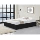 Cadre de lit avec coffre de rangement en simili - Noir - 160x200