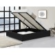 Cadre de lit avec coffre de rangement en simili - Noir - 160x200