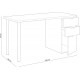 Bureau réversible avec Caisson 2 tiroirs, Blanc, 138 x 60 x 74