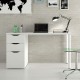 Bureau réversible avec Caisson 2 tiroirs, Blanc, 138 x 60 x 74