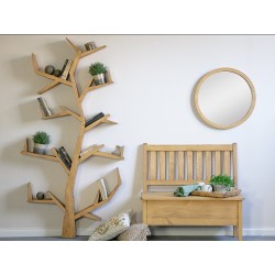 Etagère bibliothèque nature TREEO en forme d'arbre en bois brut