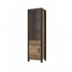 Vitrine industrielle 2 portes OLIN couleur noir et bois style loft