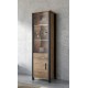 Vitrine industrielle 2 portes OLIN couleur noir et bois style loft