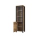 Vitrine industrielle 2 portes OLIN couleur noir et bois style loft