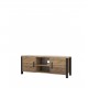 Meuble TV industrielle OLIN couleur noir et bois 147 cm