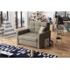 Fauteuil convertible VIVAL I en tissu beige ou gris