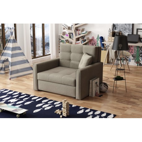 Fauteuil convertible VIVAL I en tissu beige ou gris