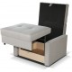 Fauteuil convertible VIVAL I en tissu beige ou gris