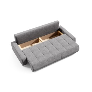 Canapé convertible 3 places SELUTI en tissu beige ou gris