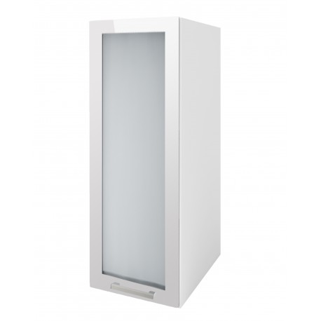 Meuble de cuisine colonne 1 porte vitrine 40 cm 2 étagères TARA