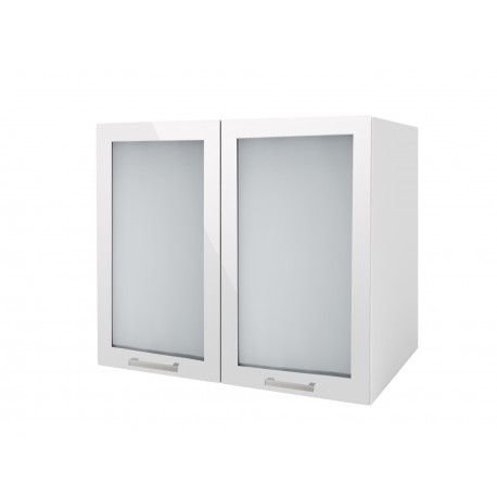 Meuble de cuisine 2 portes vitrine 80 cm 1 étagère TARA