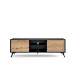 Meuble TV 154 cm DIOMO Chêne et noir