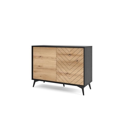 Buffet 2 portes 104 cm DIOMO Chêne et noir