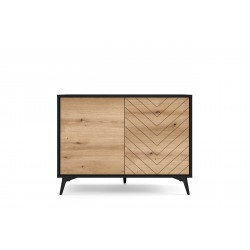 Buffet 2 portes 104 cm DIOMO Chêne et noir