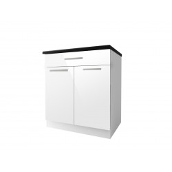 Meuble bas pour cuisine 2 portes 1 tiroir 80 cm TARA