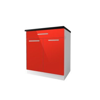 Meuble bas pour cuisine 2 portes 1 tiroir 60 cm TARA