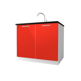Meuble de cuisine sous-évier 2 portes 100 cm TARA