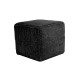 pouf en tissu bouclette blanc noir ou gris