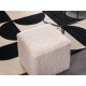 pouf en tissu bouclette blanc noir ou gris