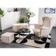 pouf en tissu bouclette blanc noir ou gris