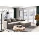 Canapé d'angle convertible BENIA en tissu velours