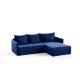 Canapé d'angle convertible BENIA en tissu velours